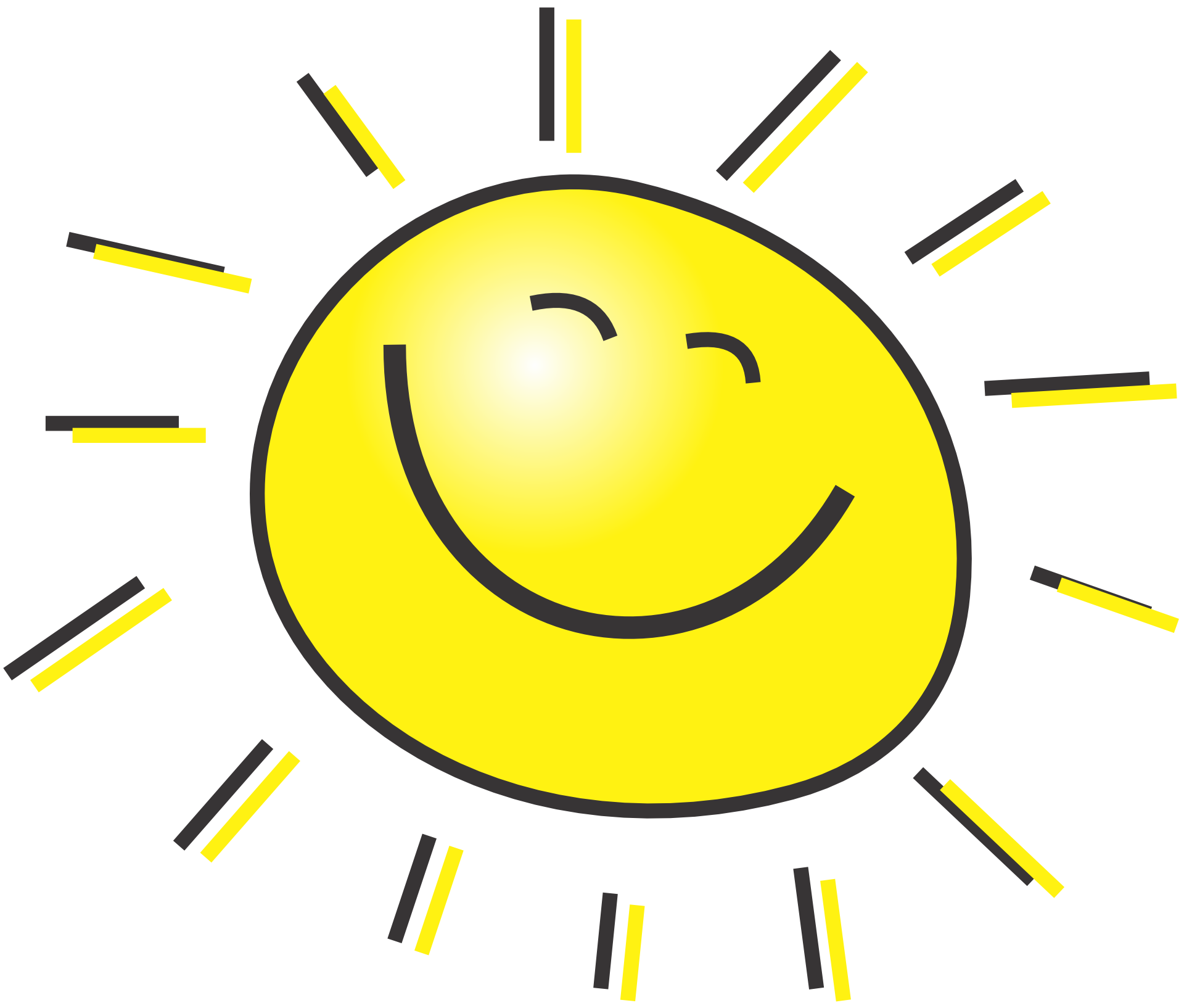 Drawing of a smiling sun free image download