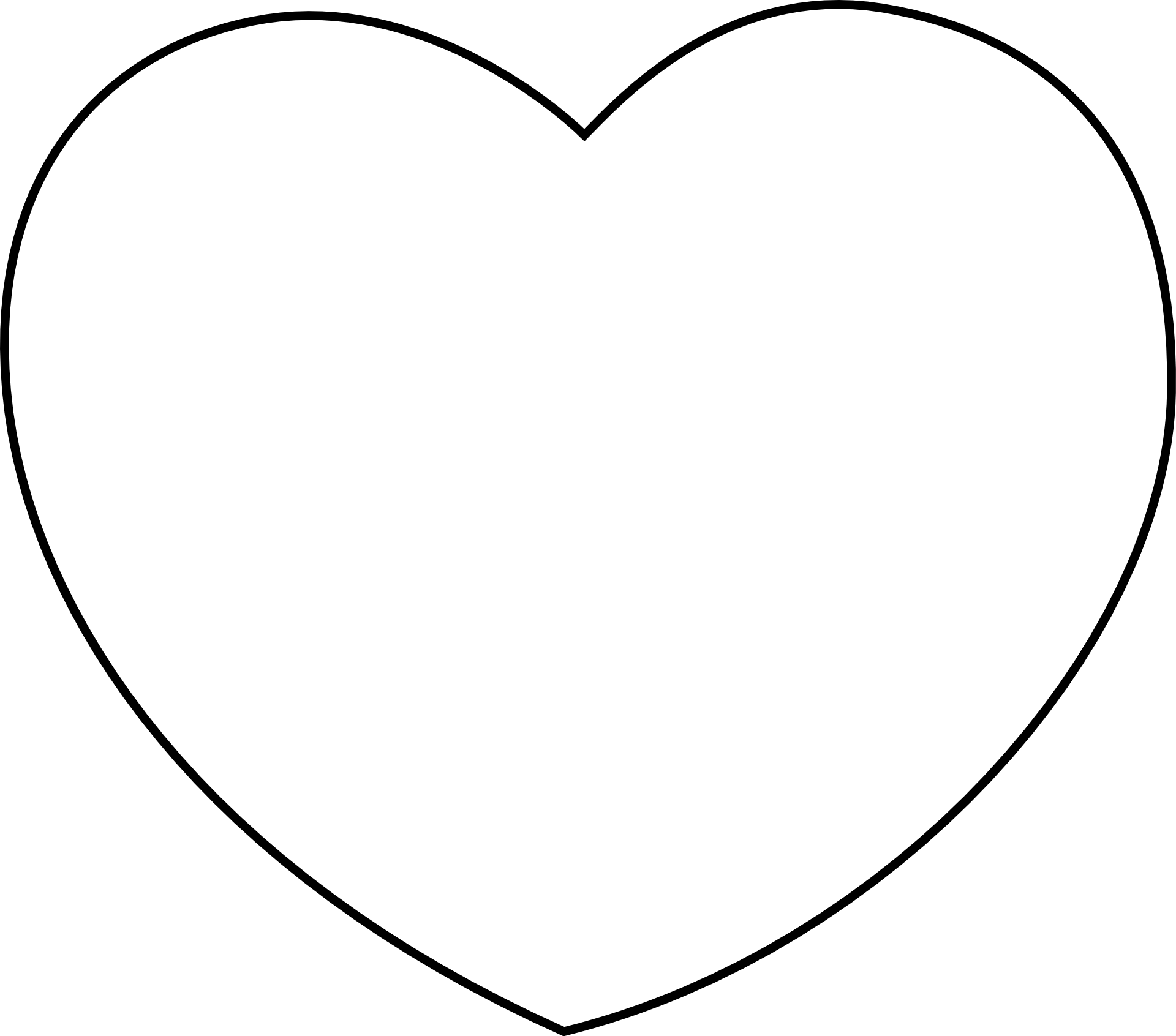 Black outline of heart free image download