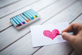 pink drawn heart