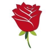 drawing of a red rose with a green stem