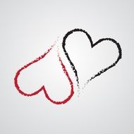 two red and black heart drawing