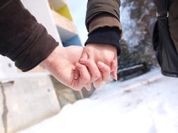 hands of a couple in love close up