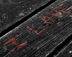 i love on old wooden planks close up