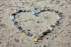 heart of stone on the sand on the beach
