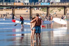 happy people on the beach