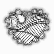 pencil drawing of a romantic heart