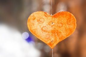 orange valentine heart