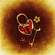 key lock as a symbol of love