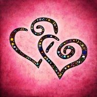 hearts on a pink background