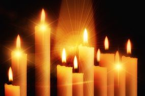 lightened church candles