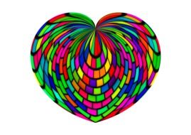 colorful abstract heart on the white background