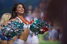 Cheerleaders on football match