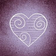 ornamental heart on a purple background