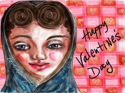 valentines girl l drawing