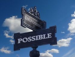 street sign possible-impossible