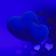 blue hearts on a blue background