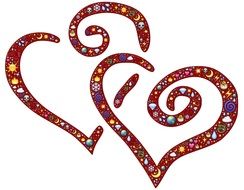color ornament in the form of heart
