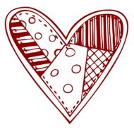 drawing red abstract heart