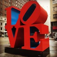 cityscape of art love letters in nyc