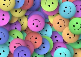 background with colorful smilies