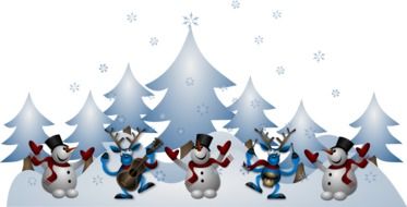 graphic image of funny snowmen and deer