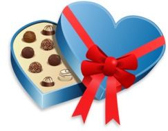 chocolates in a gift box