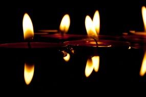 water candles burn in the dark