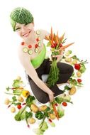 woman with vegetables diet concept