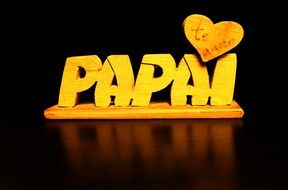 wooden inscription papa i love you