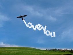 i love you clouds text