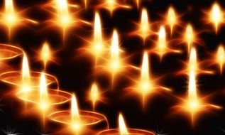 lightened Christmas candles