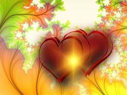 pair of hearts on a card