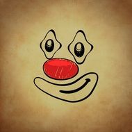 vintage smiley, funny clown