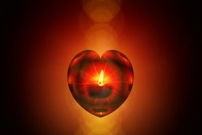 candle inside the heart