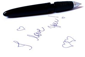 black pen and declaration of love