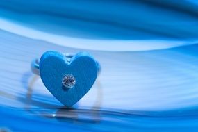 Blue heart ring