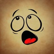 sad emoticon on a beige background as an illustration