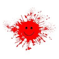 clipart of red smile laugh splash