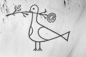 relief dove drawing