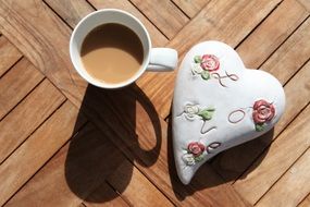 coffee and ceramic heart