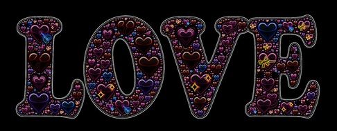love heart abstract drawing