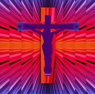 cross with crucifix in abstract background