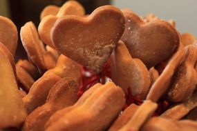 sweet dessert, heart shaped cookies