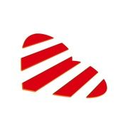 drawing of red and white striped heart