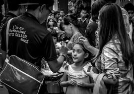 mother and daughter in black and white