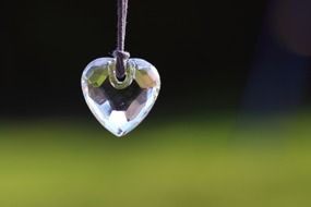 glass heart on a string