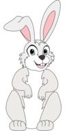 Grey easter bunny clipart