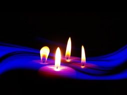 four candles flame