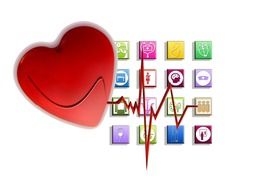 heart cardiogram and icons