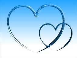 drawing of big and little hearts crossing